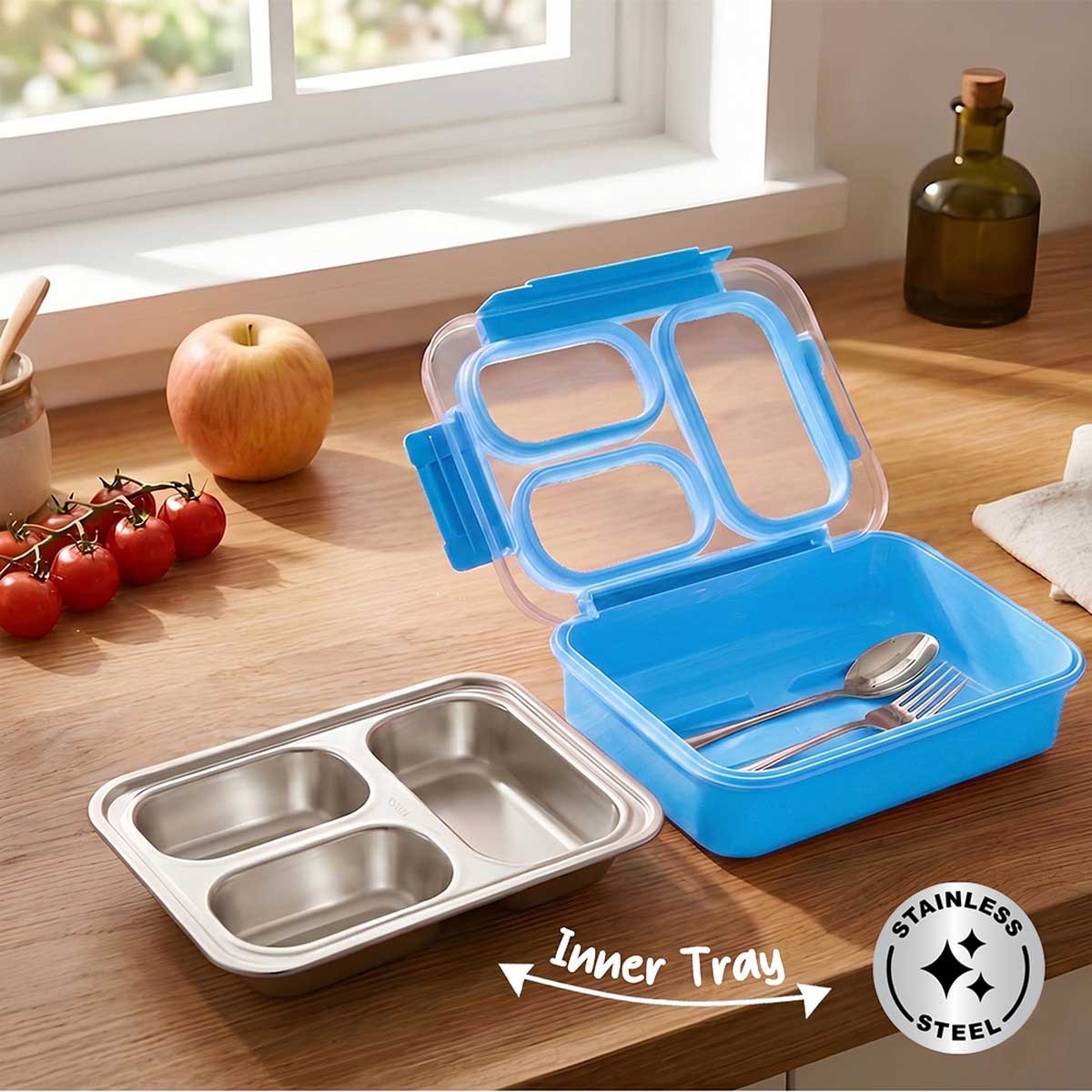 Eazy Kids 710ml Stainless Steel Bento Lunch Box