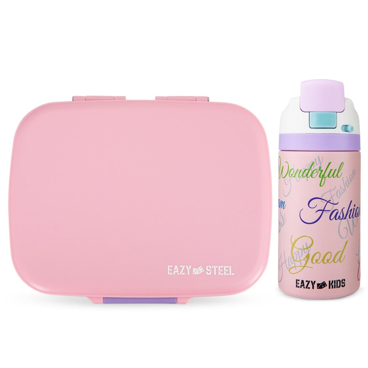 Eazy Kids 710ml Pink Premium Lunch Box with 445ml Water Bottle