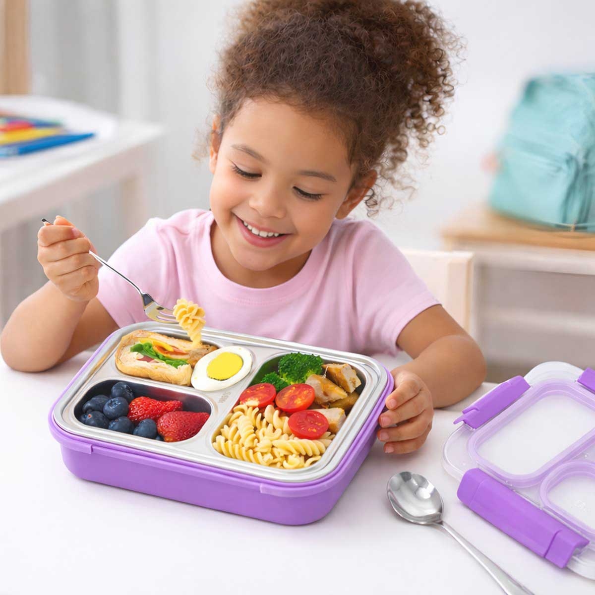 Eazy Kids 710ml Stainless Steel Bento Lunch Box
