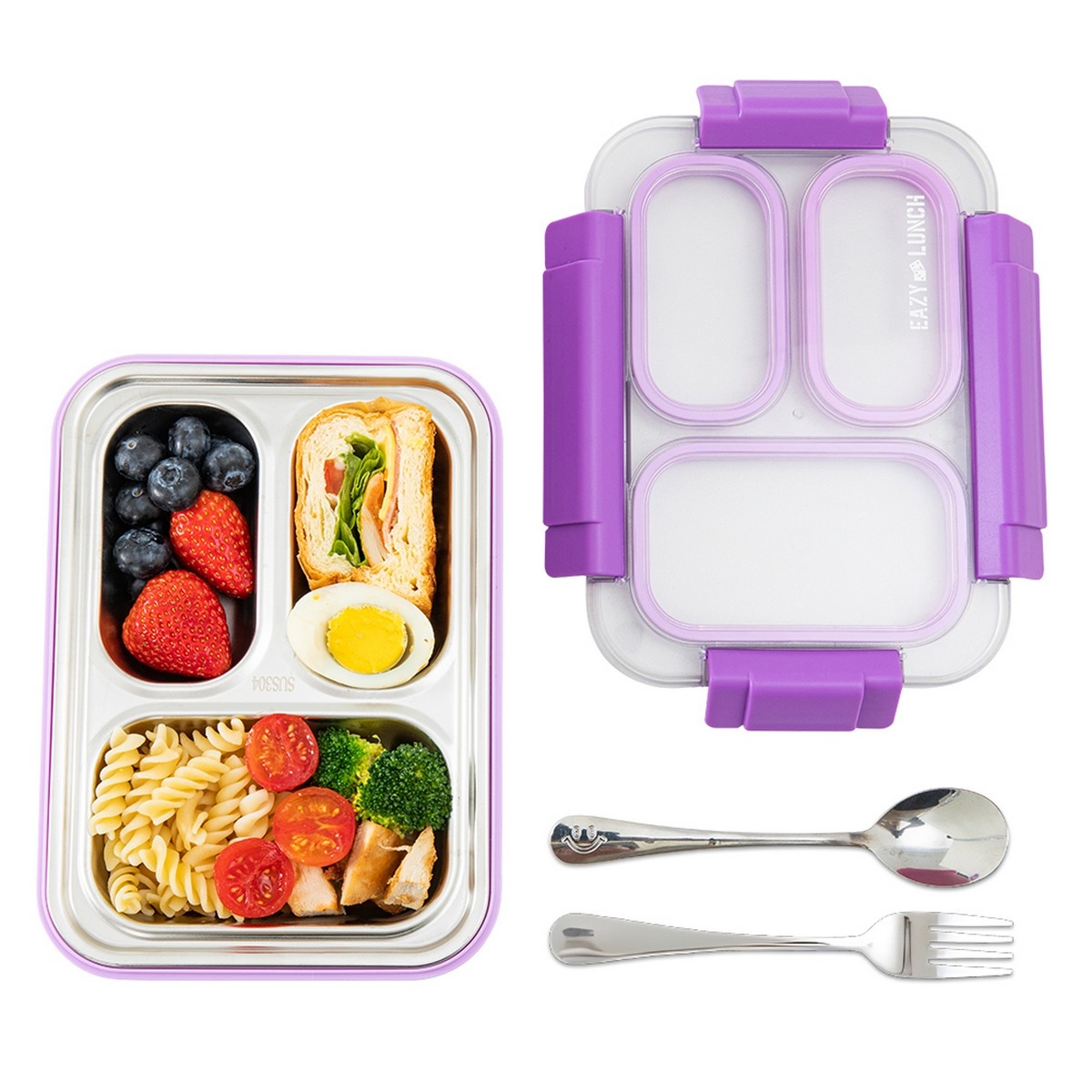 Eazy Kids 710ml Stainless Steel Bento Lunch Box