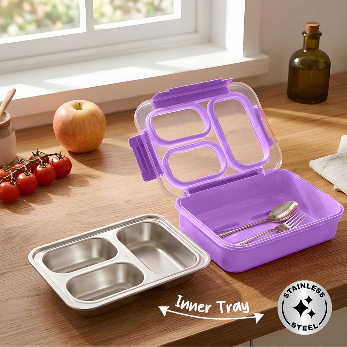 Eazy Kids 710ml Stainless Steel Bento Lunch Box