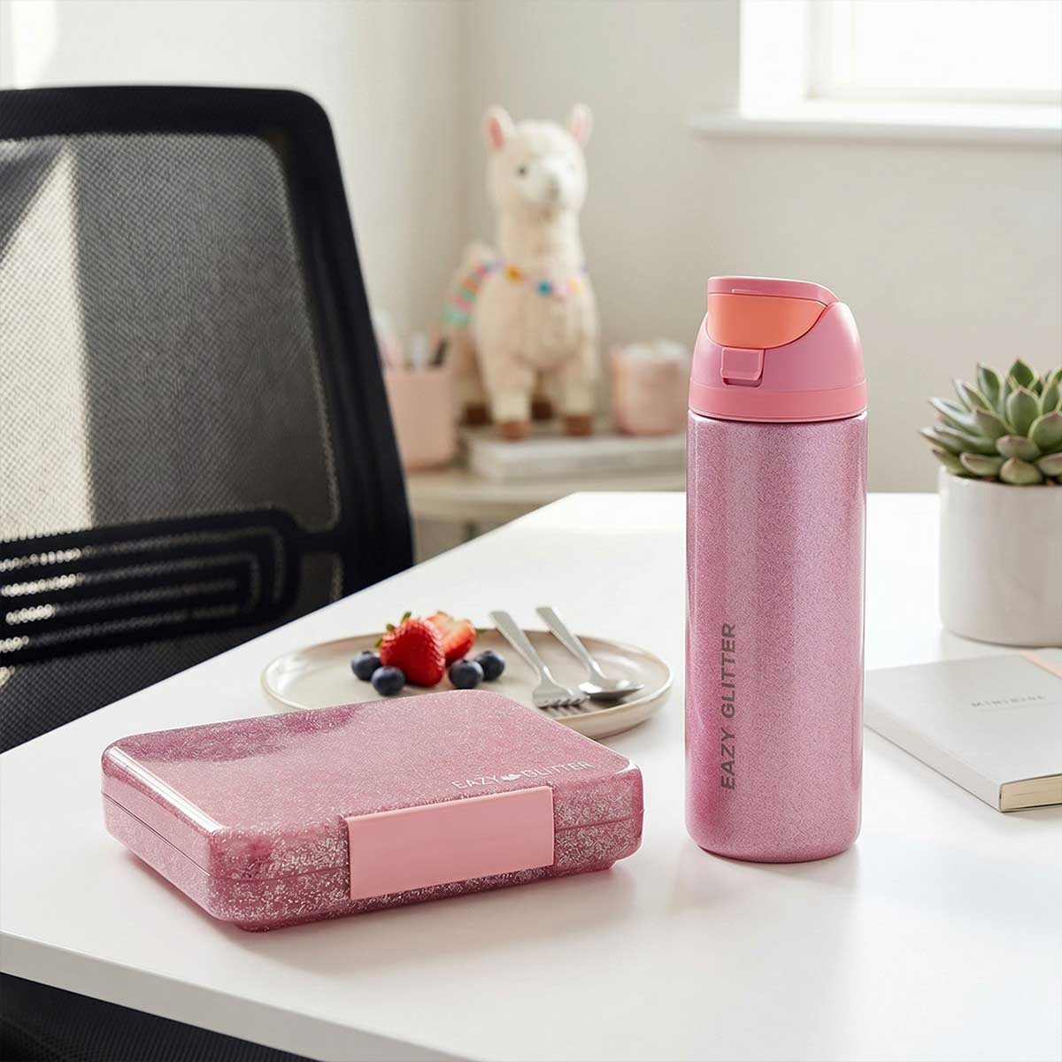 Eazy Kids 720ml Glitter Stainless Steel Water Bottle