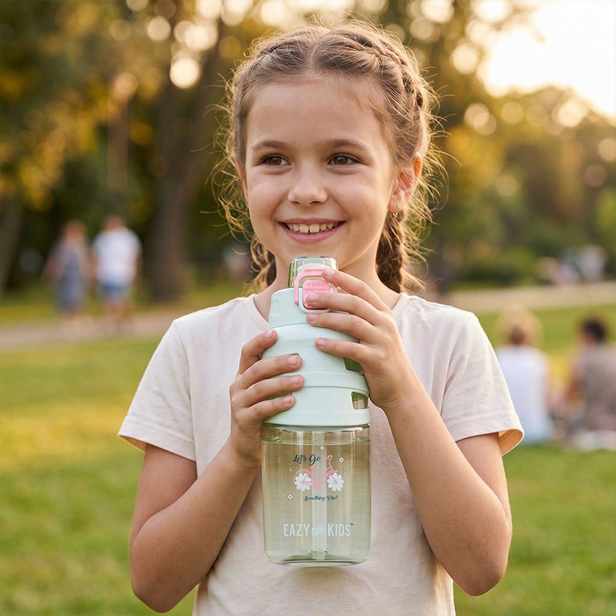 Eazy Kids 750ml Bicycle Mint Flip Top Water Bottle