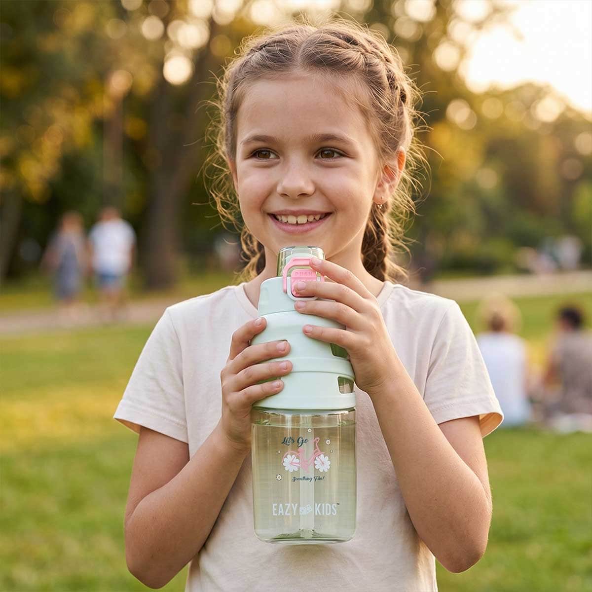 Eazy Kids 750ml Bicycle Mint Flip Top Water Bottle