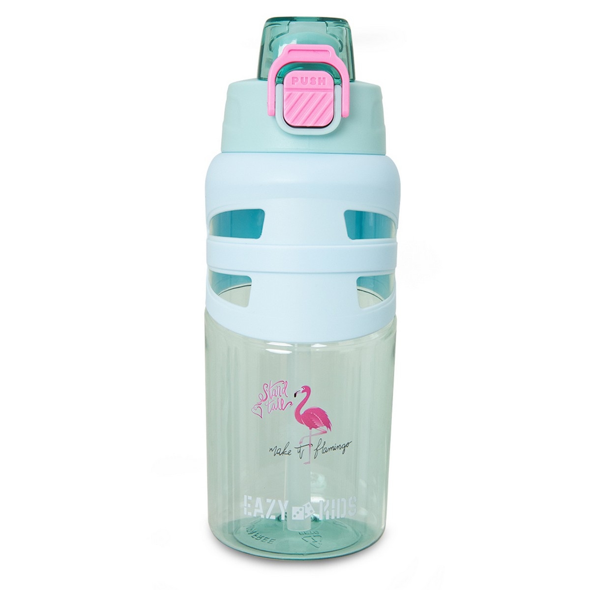 Eazy Kids 750ml Flamingo Aqua Flip Top Water Bottle
