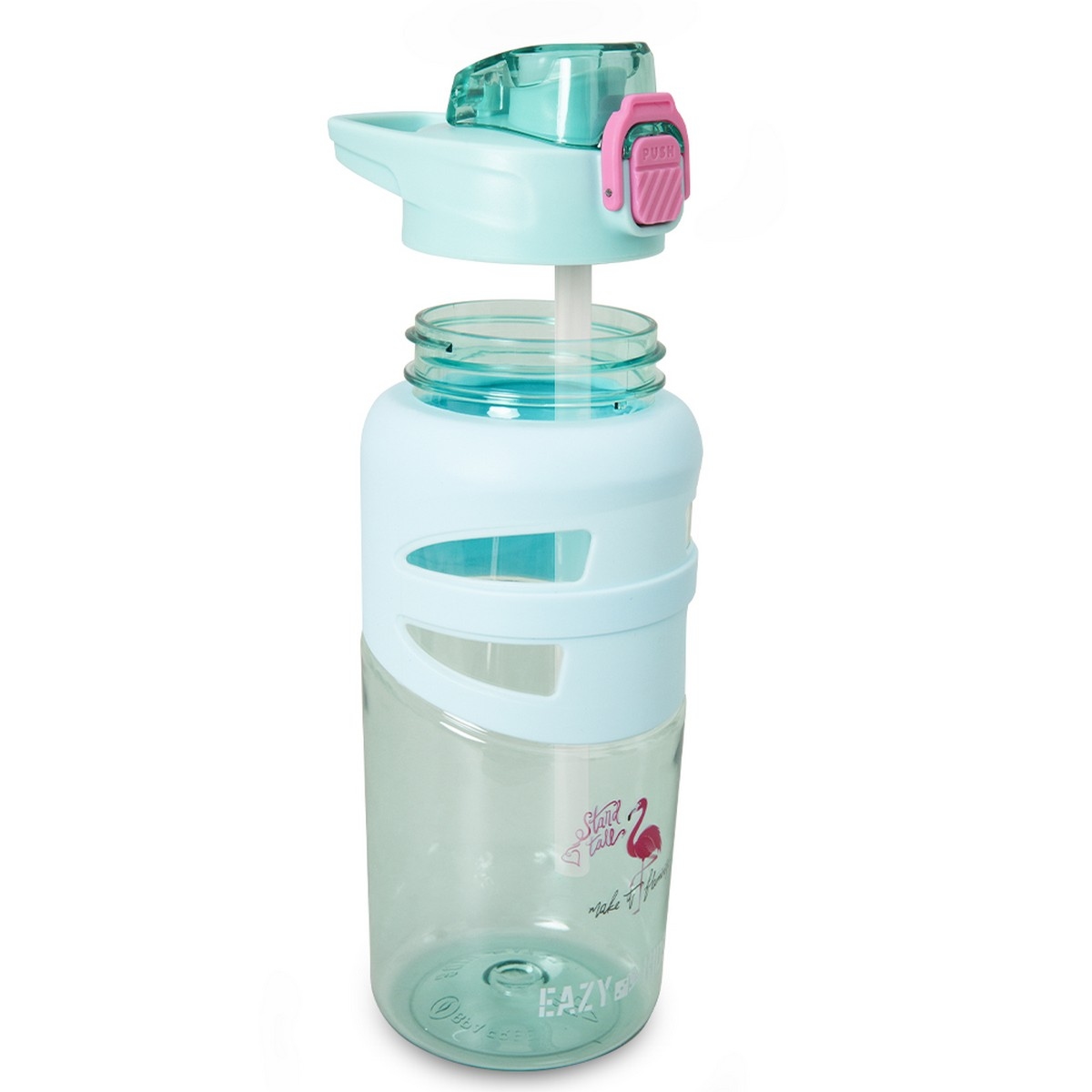 Eazy Kids 750ml Flamingo Aqua Flip Top Water Bottle