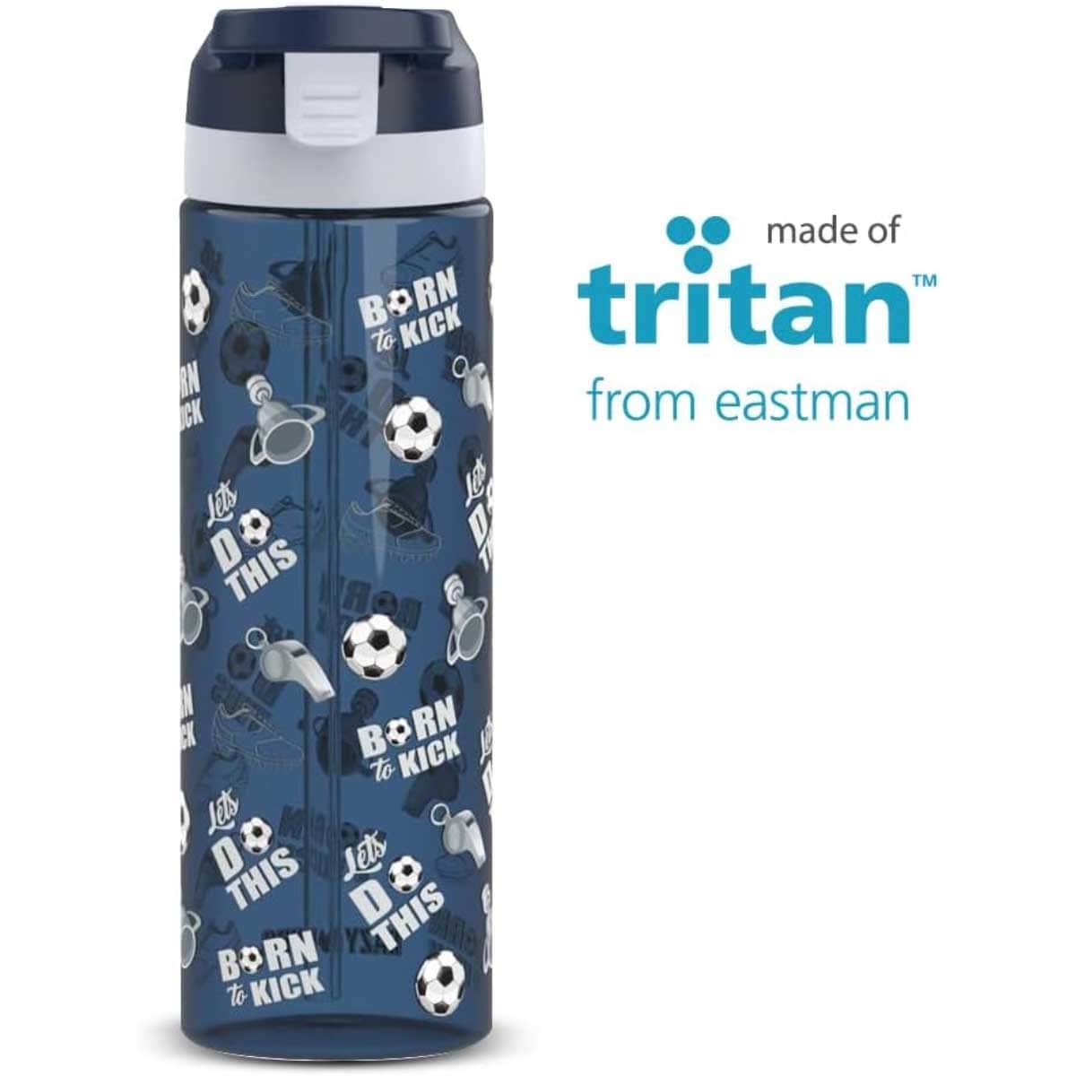 Eazy Kids 750ml Football Tritan Water Bottle with Spray