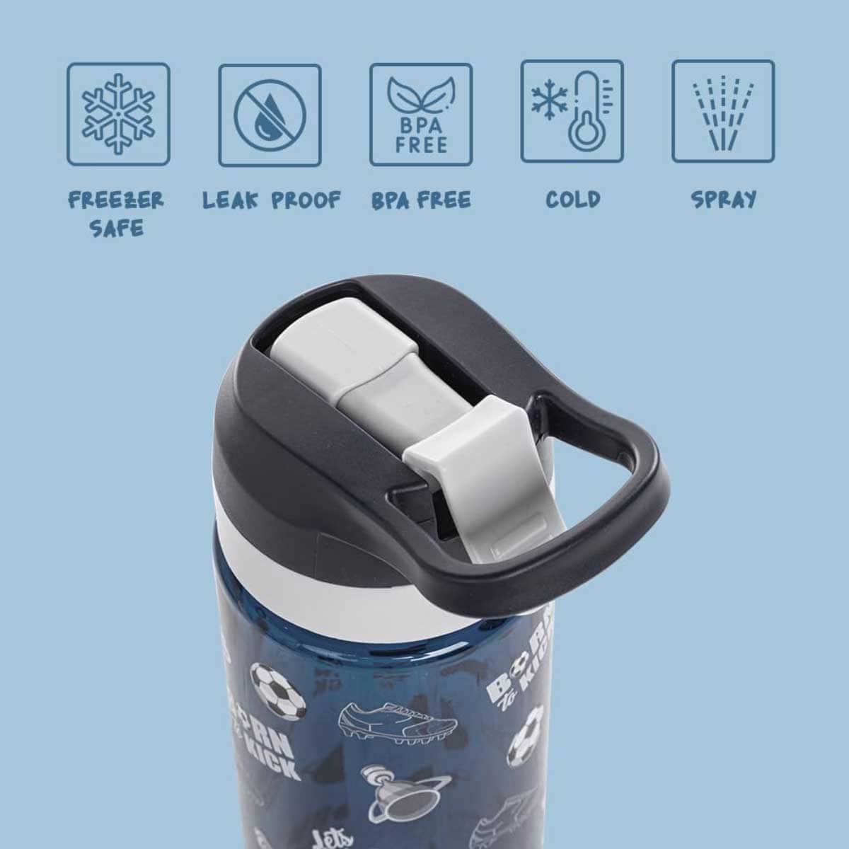 Eazy Kids 750ml Football Tritan Water Bottle with Spray