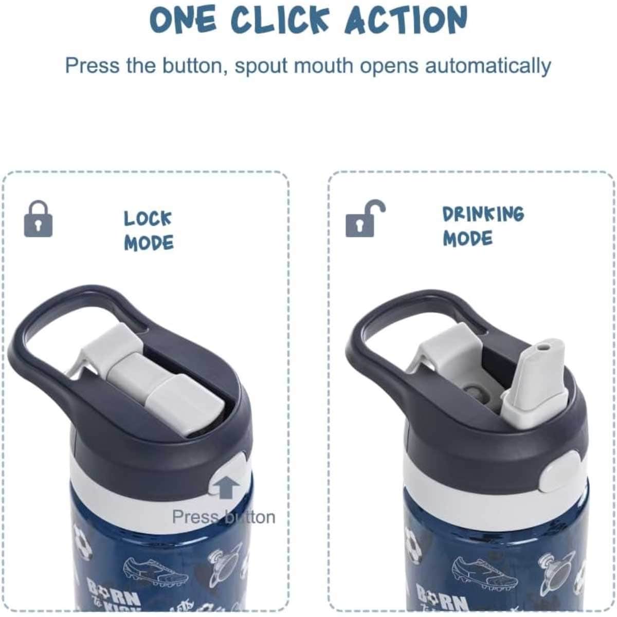 Eazy Kids 750ml Football Tritan Water Bottle with Spray