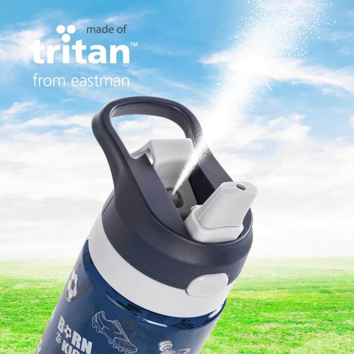 Eazy Kids 750ml Football Tritan Water Bottle with Spray