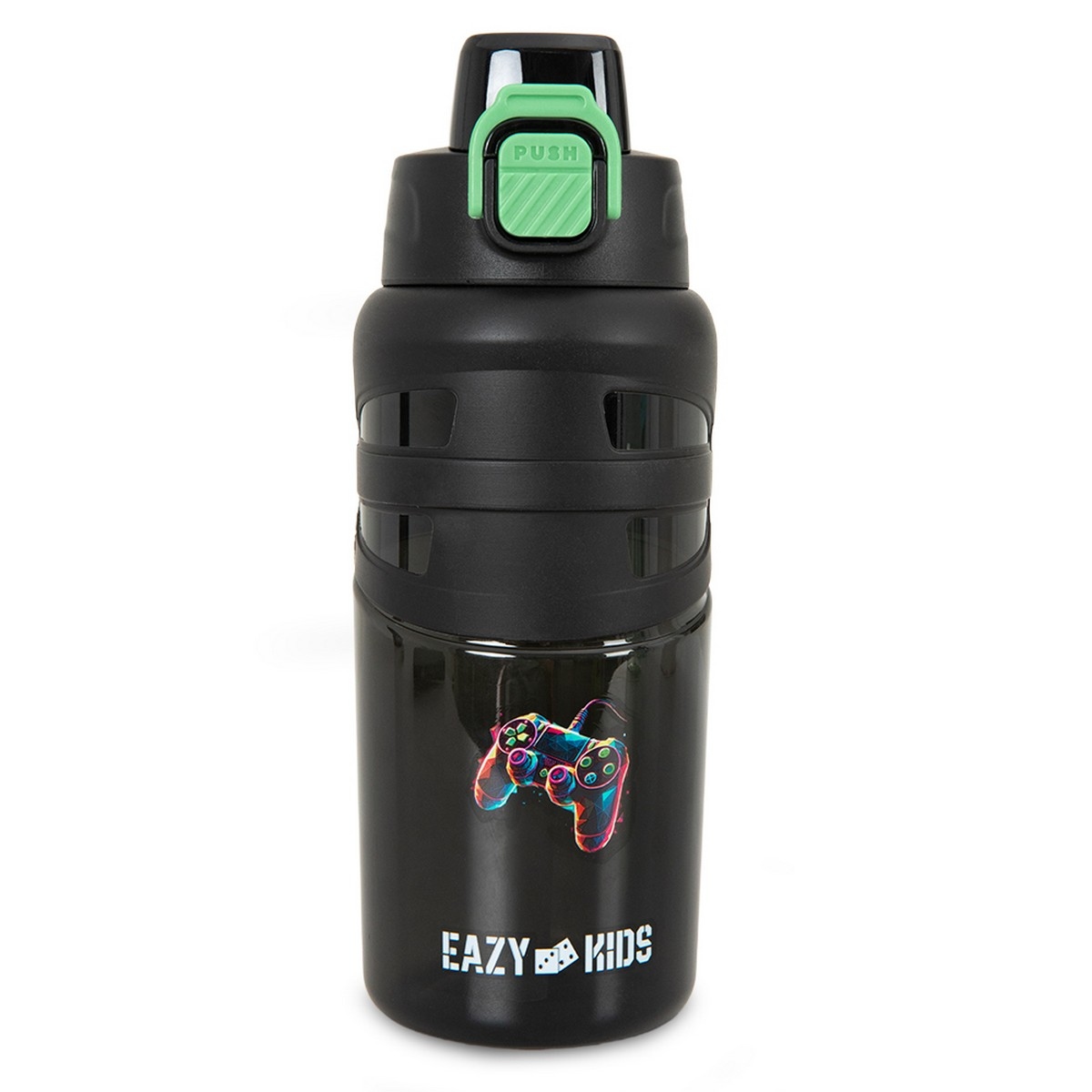 Eazy Kids 750ml Gamer Black Flip Top Water Bottle