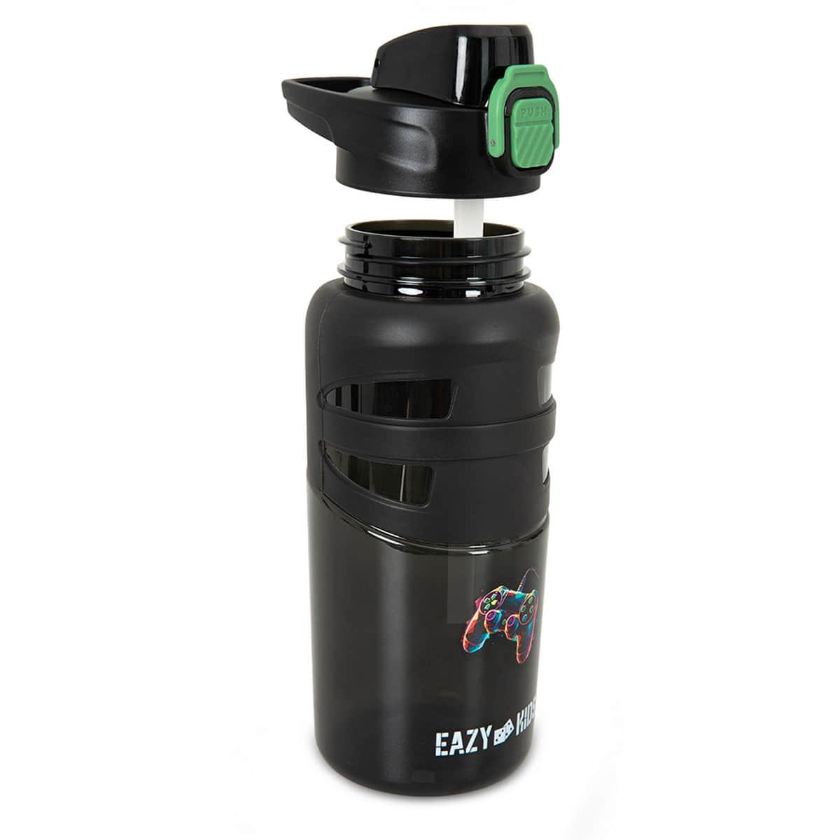 Eazy Kids 750ml Gamer Black Flip Top Water Bottle