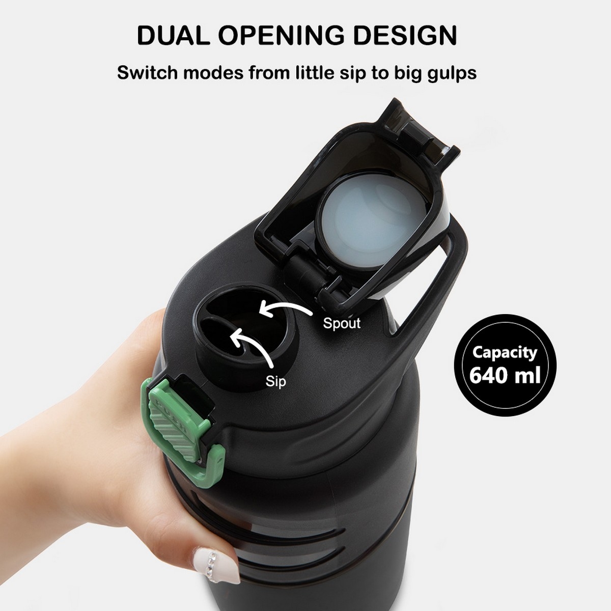 Eazy Kids 750ml Gamer Black Flip Top Water Bottle