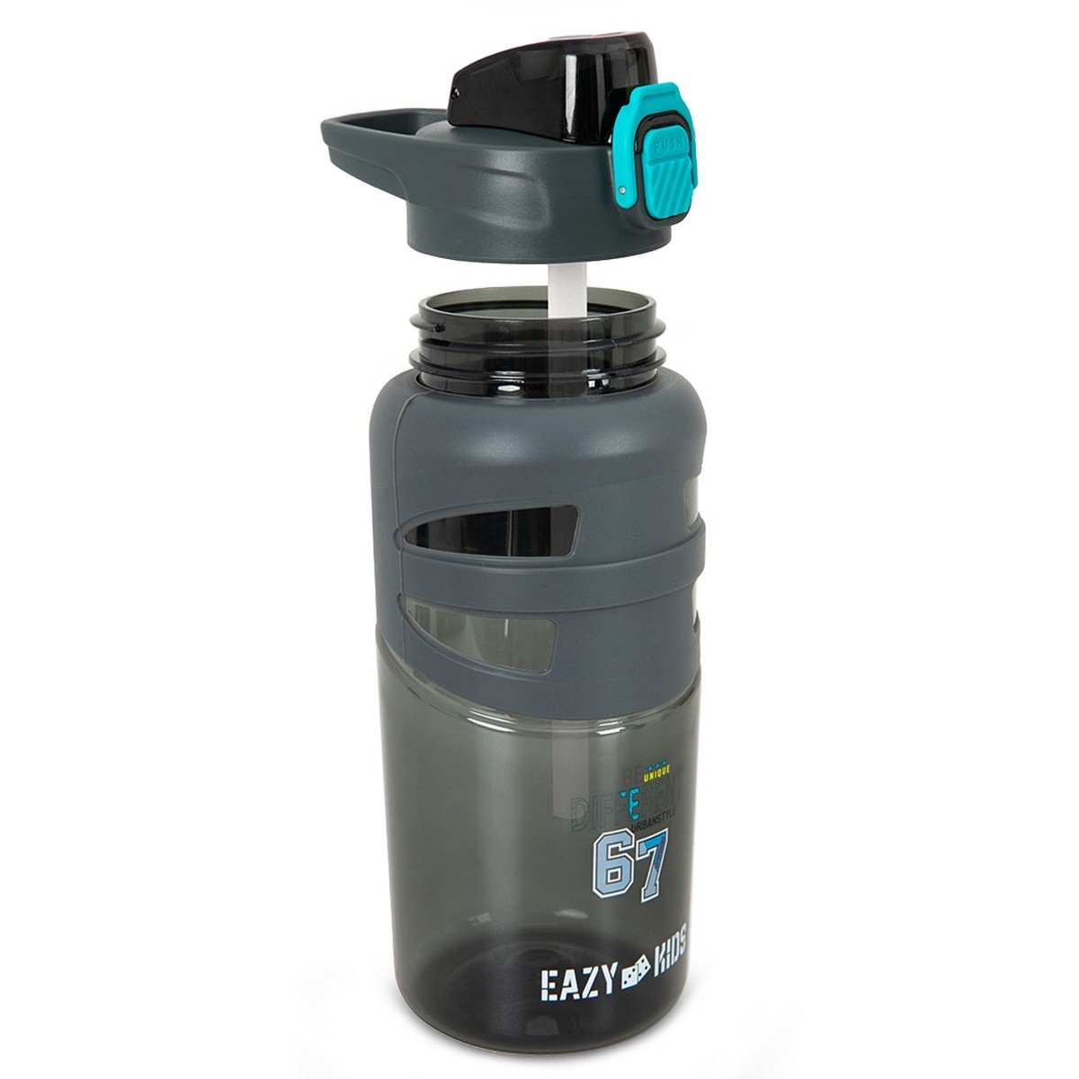 Eazy Kids 750ml Urban Grey Flip Top Water Bottle
