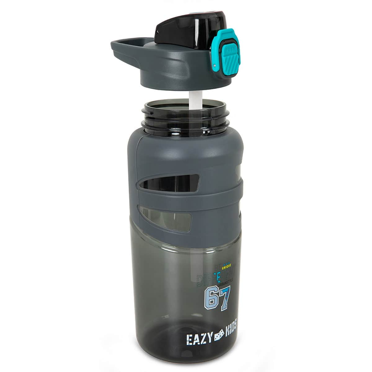 Eazy Kids 750ml Urban Grey Flip Top Water Bottle