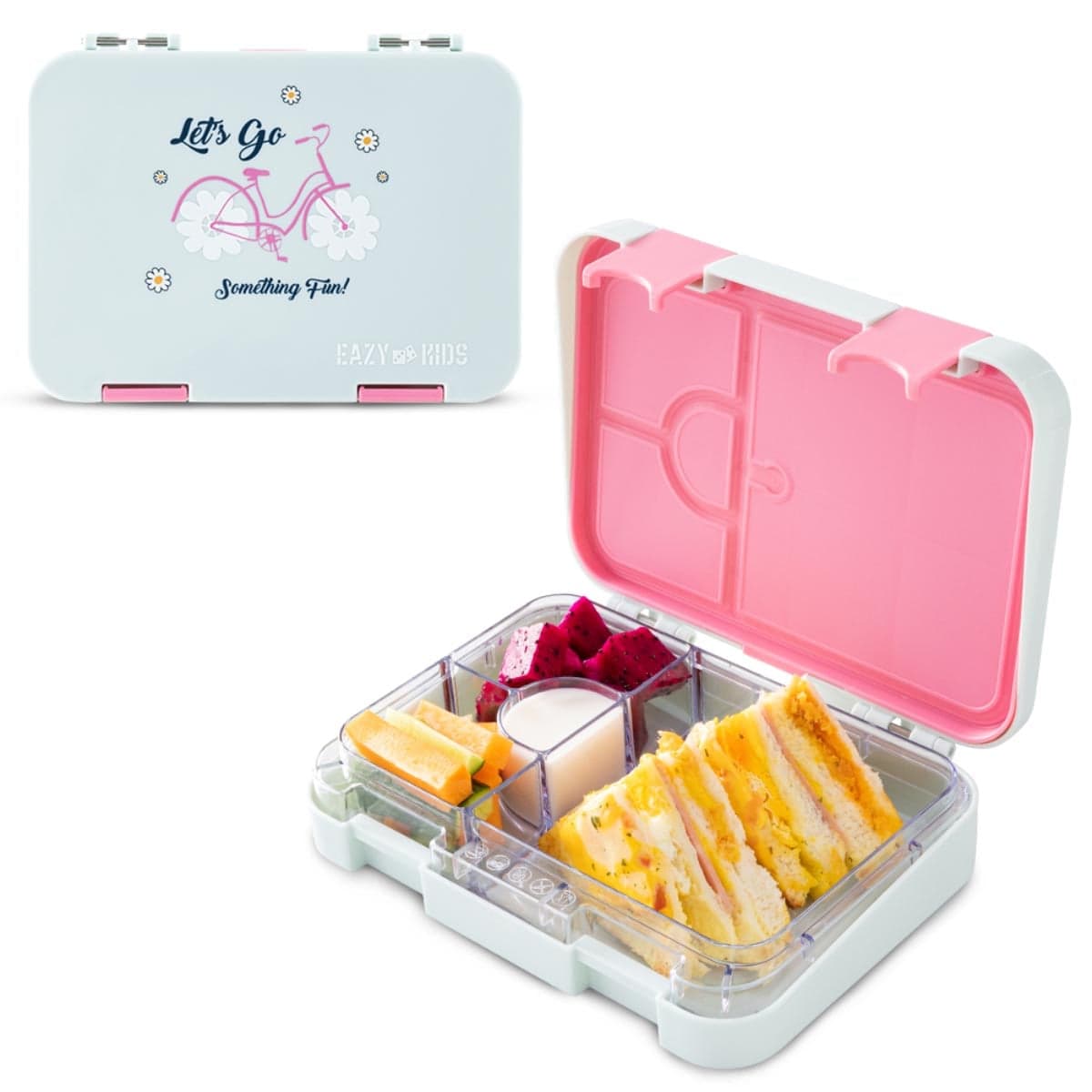 Eazy Kids 758ml Bicycle Mint 4-Compartment Bento Lunch Box