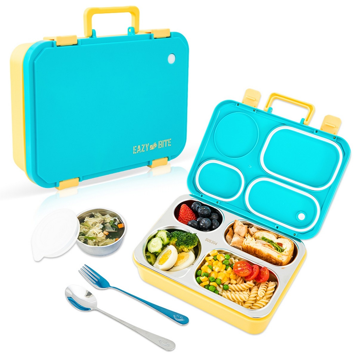 Eazy Kids 800ml Stainless Steel Lunch Box with 150ml Food Jar