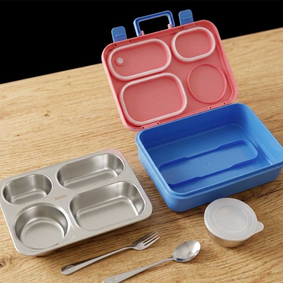 Eazy Kids 800ml Stainless Steel Lunch Box with 150ml Food Jar