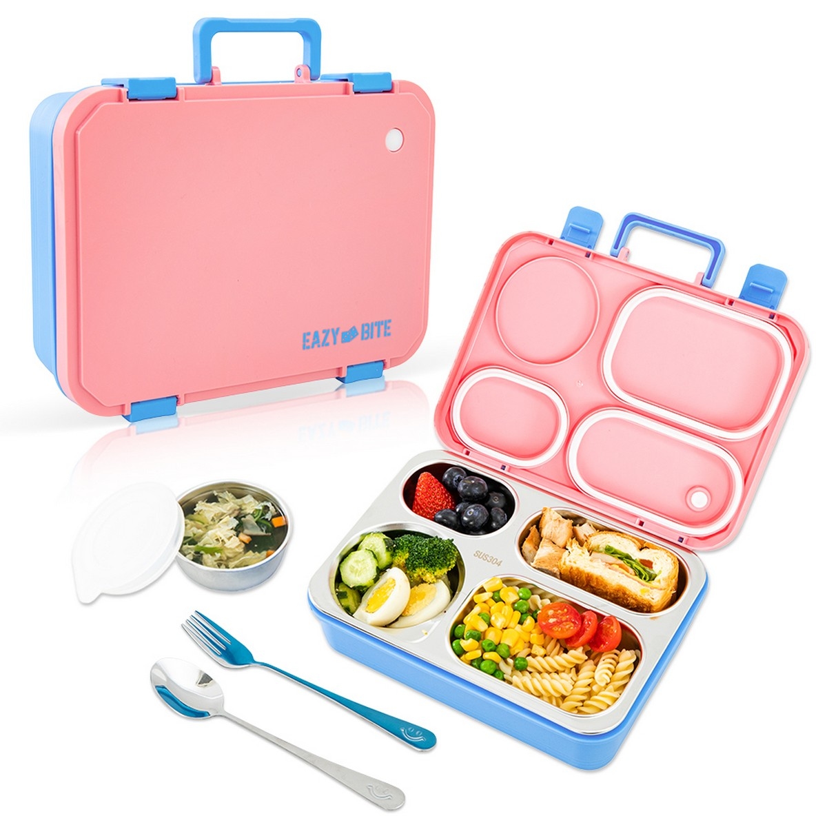 Eazy Kids 800ml Stainless Steel Lunch Box with 150ml Food Jar