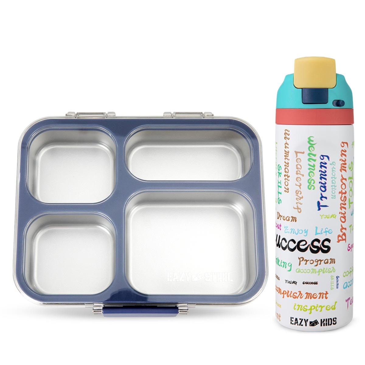 Eazy Kids 945ml Blue Bento Lunch Box with 710ml Water Bottle