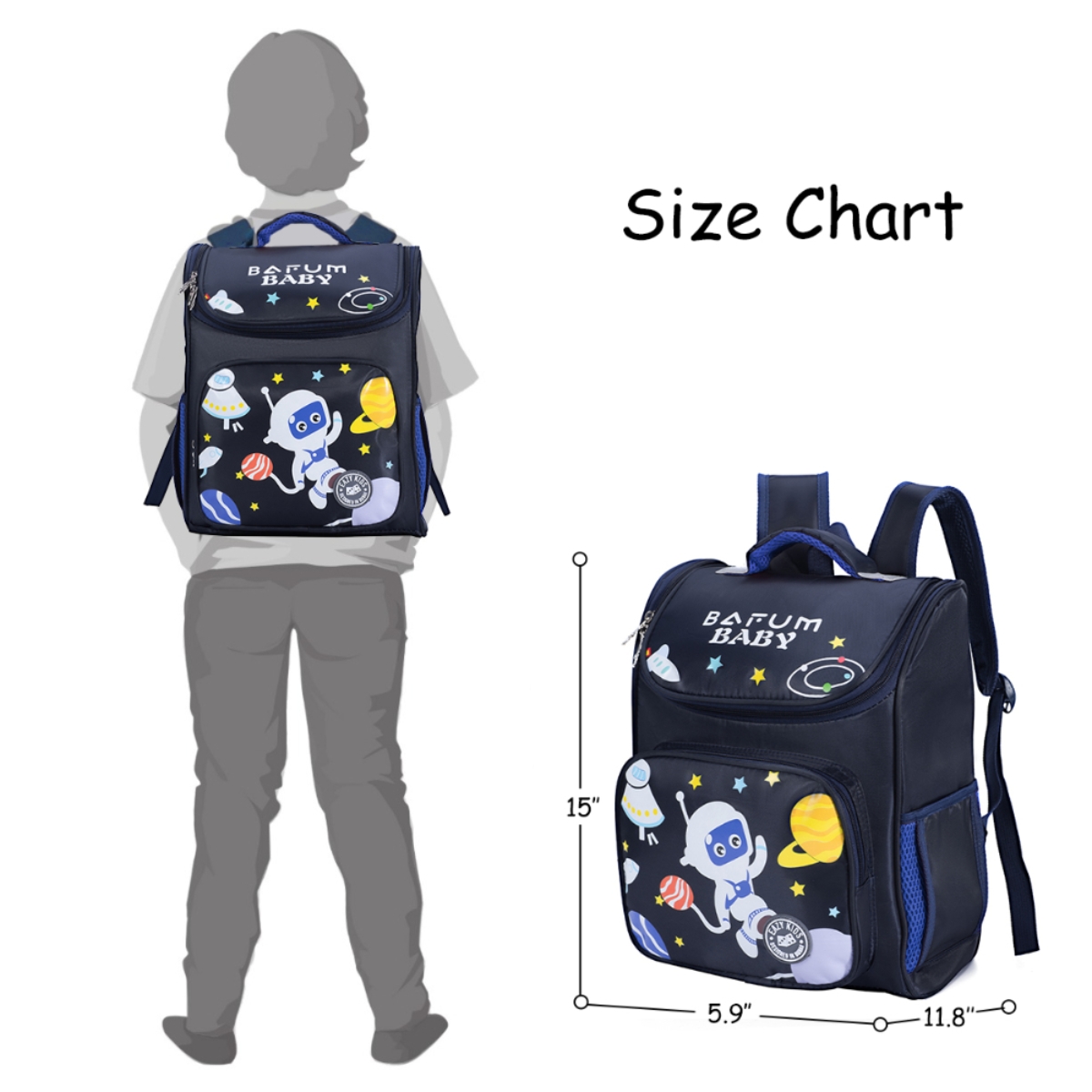 Eazy Kids Astronaut School Bag Unisex, 3-4 Years