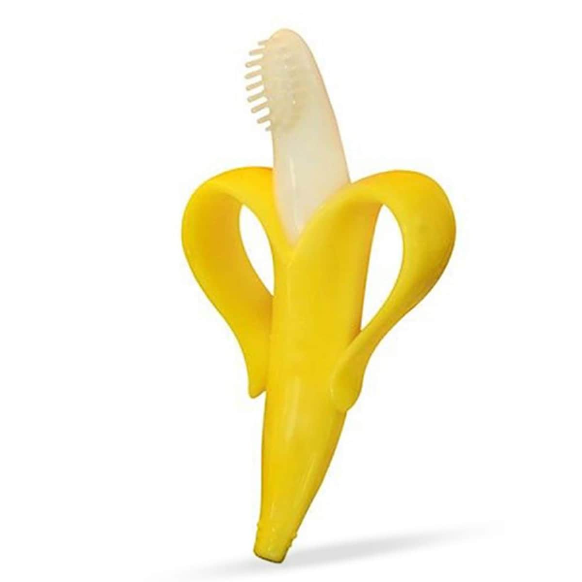 Eazy Kids Baby Banana Toothbrush & Teether Toddler, 0-2 Years