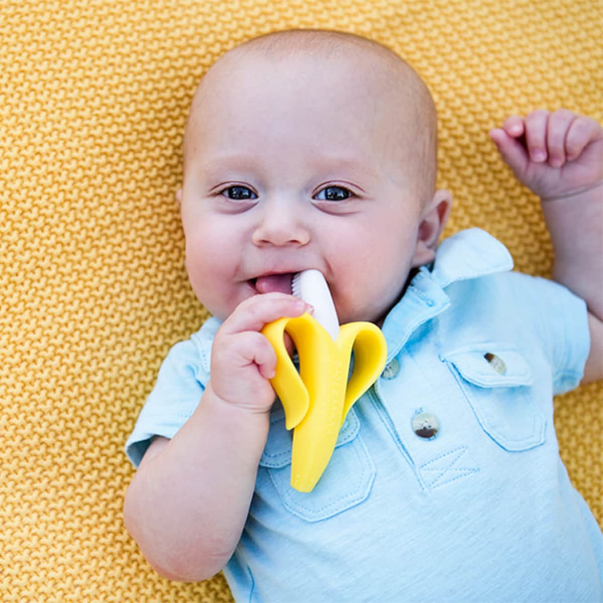 Eazy Kids Baby Banana Toothbrush & Teether Toddler, 0-2 Years