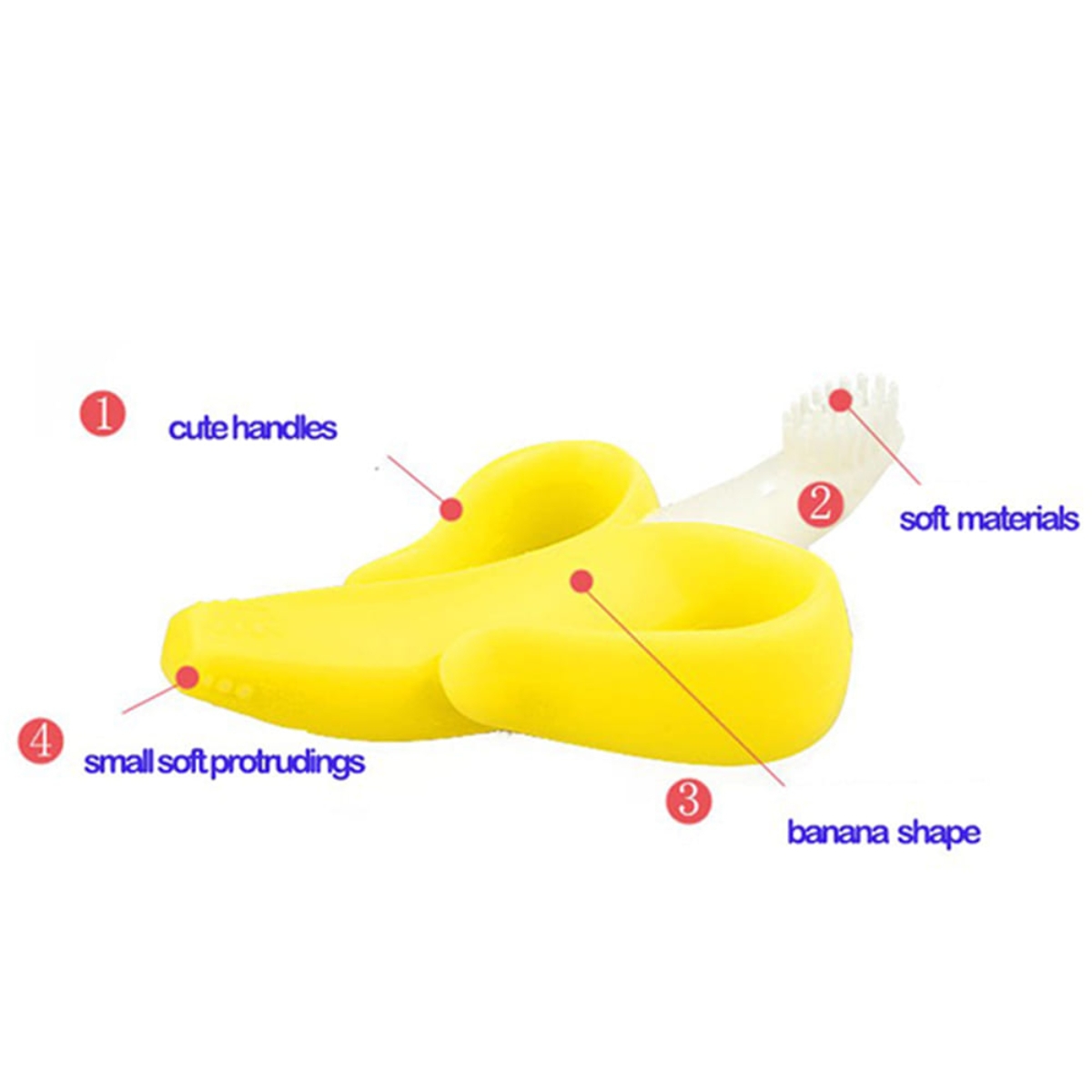 Eazy Kids Baby Banana Toothbrush & Teether Toddler, 0-2 Years