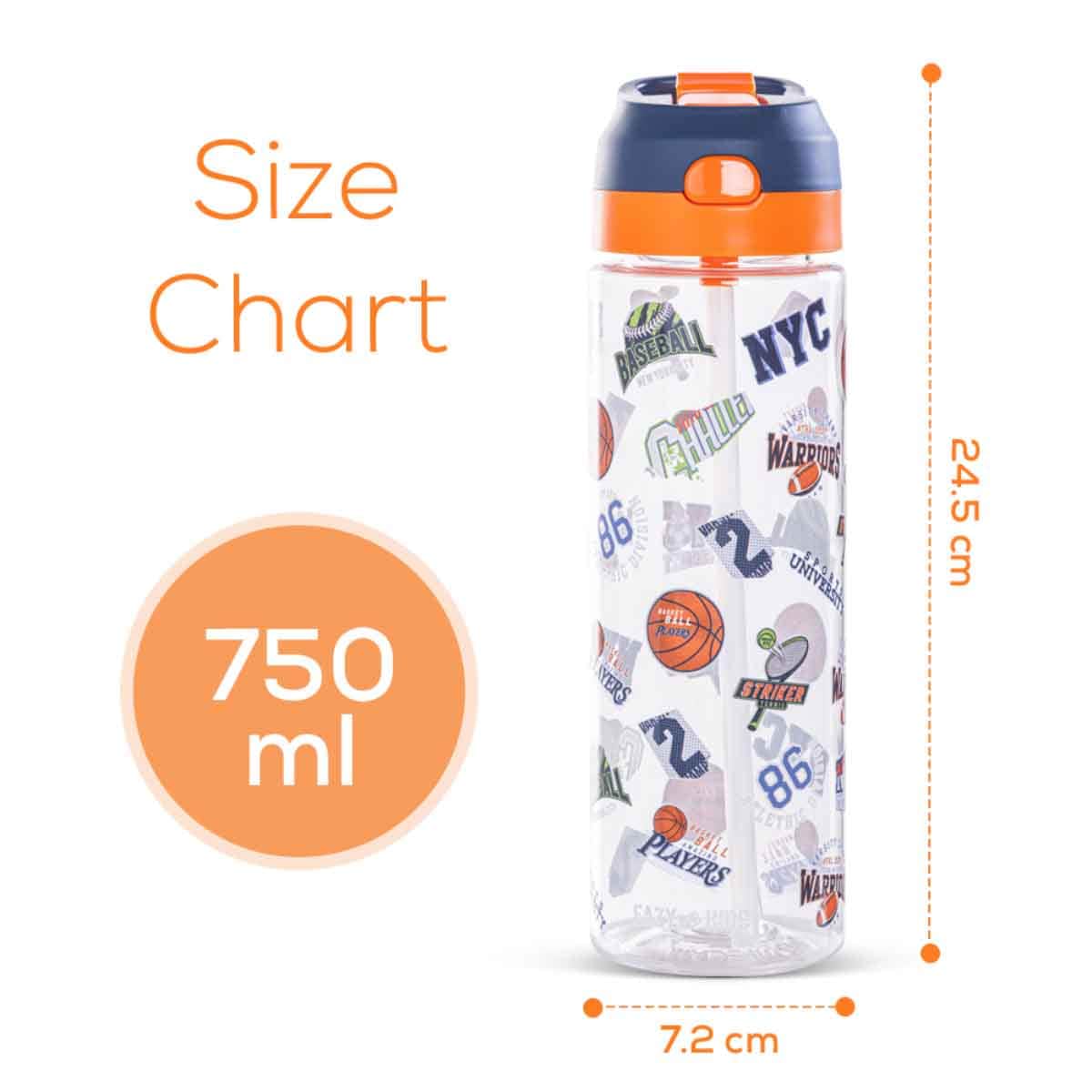 Eazy Kids 750ml Basketball Tritan Water Bottle with Spray