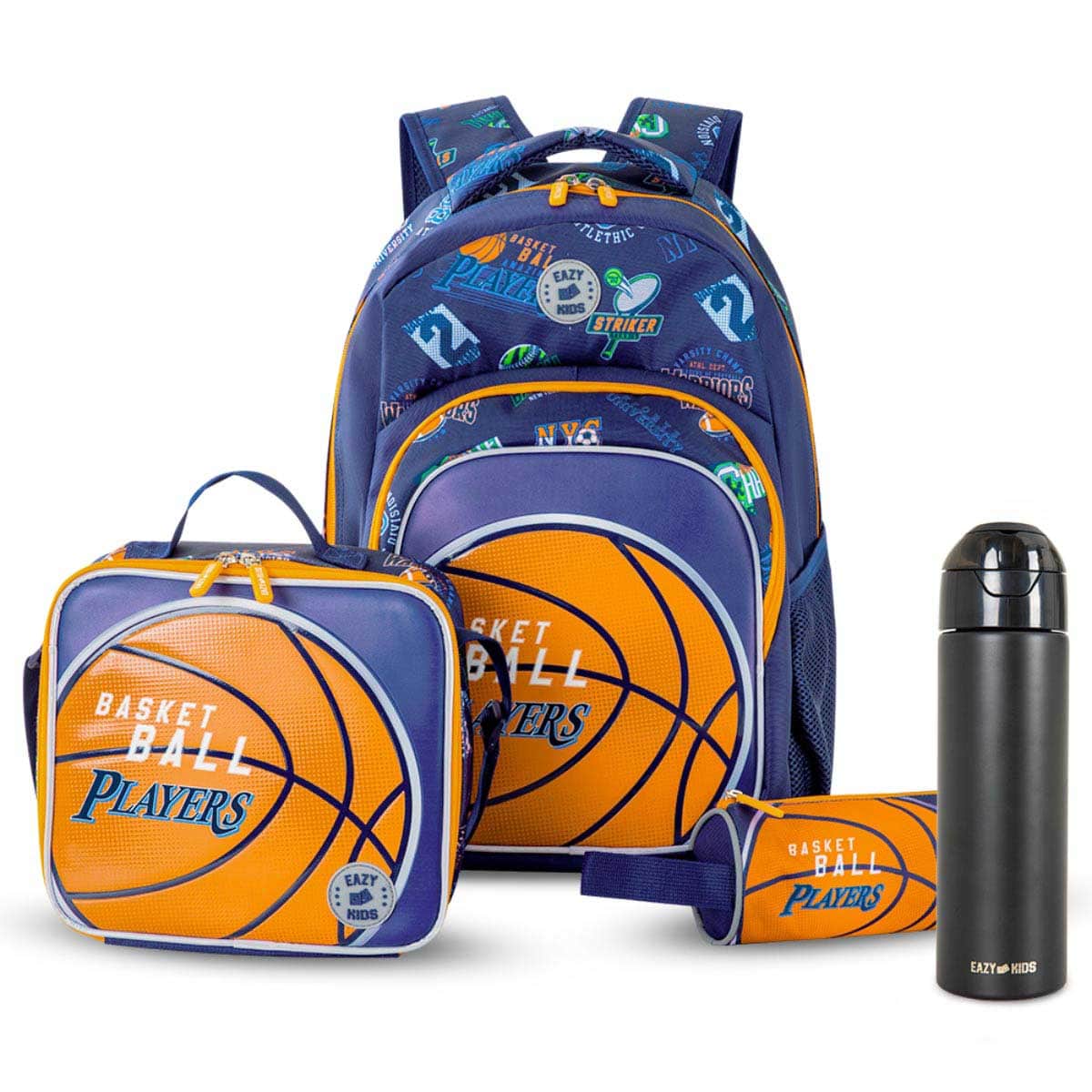 Eazy Kids Basketball School Bag with Insulated Stainless Steel Spray Water Bottle