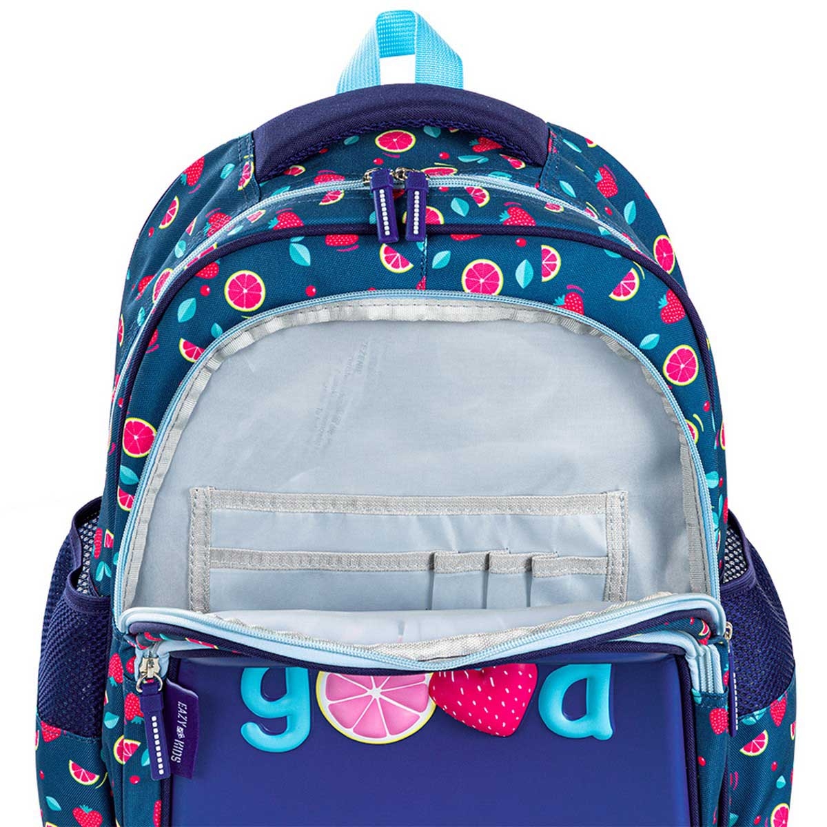 Eazy Kids Berry Good School Bag with Stainless Steel Bento Lunch Box