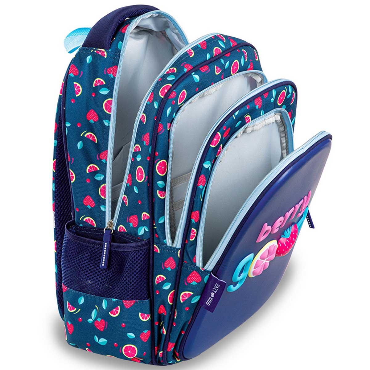 Eazy Kids Berry Good School Bag with Stainless Steel Bento Lunch Box
