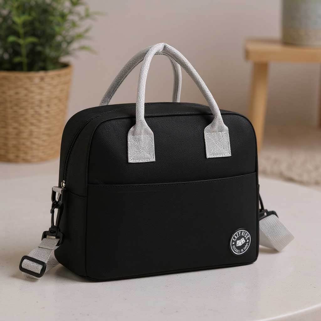 Eazy Kids Black Insulated Lunch Bag