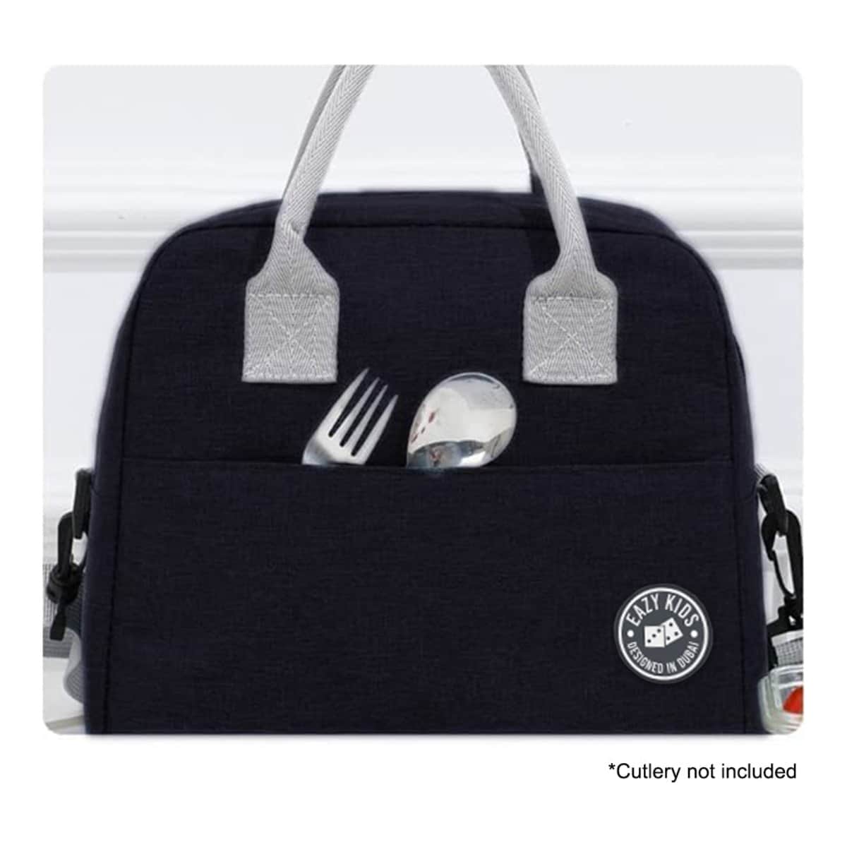 Eazy Kids Black Insulated Lunch Bag