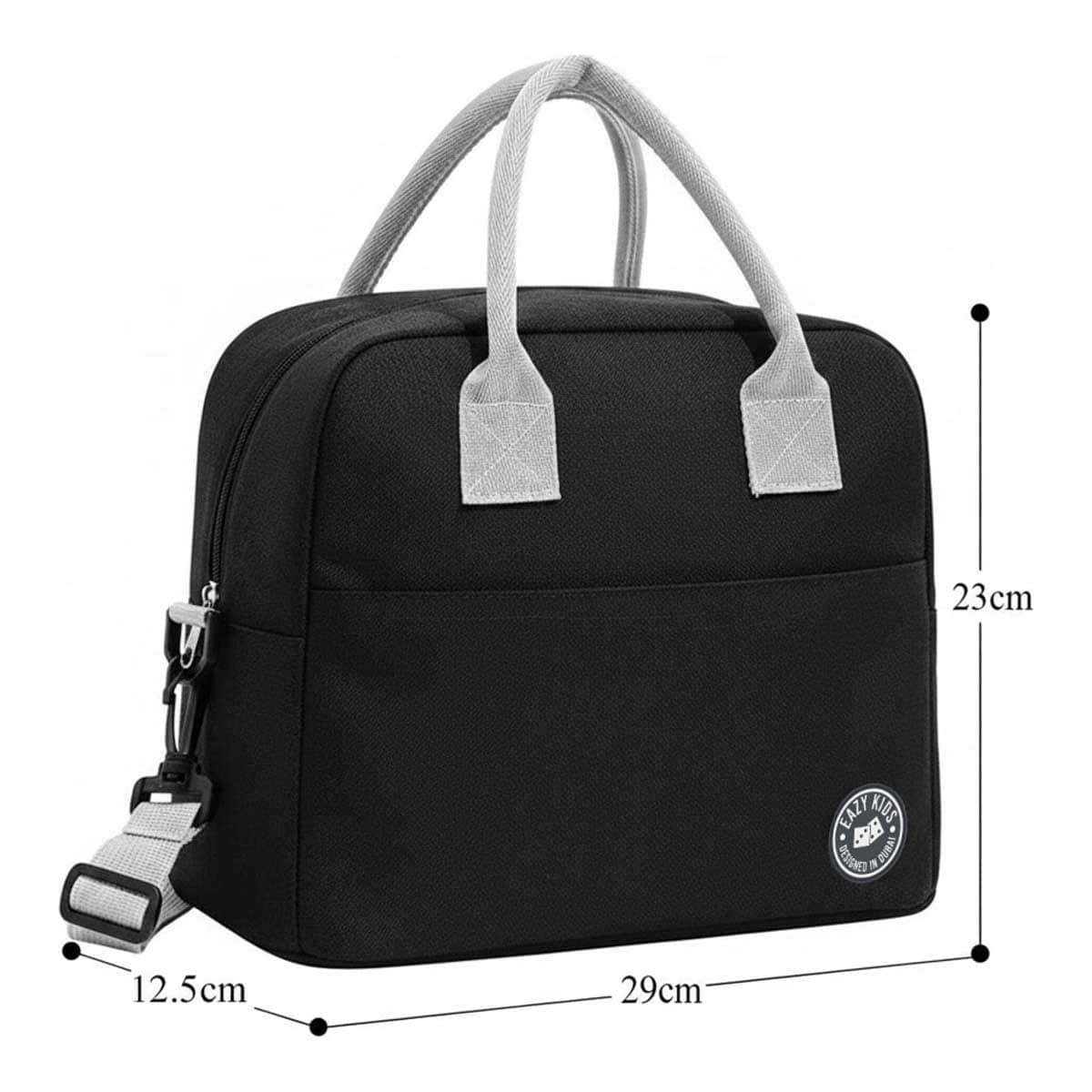 Eazy Kids Black Insulated Lunch Bag