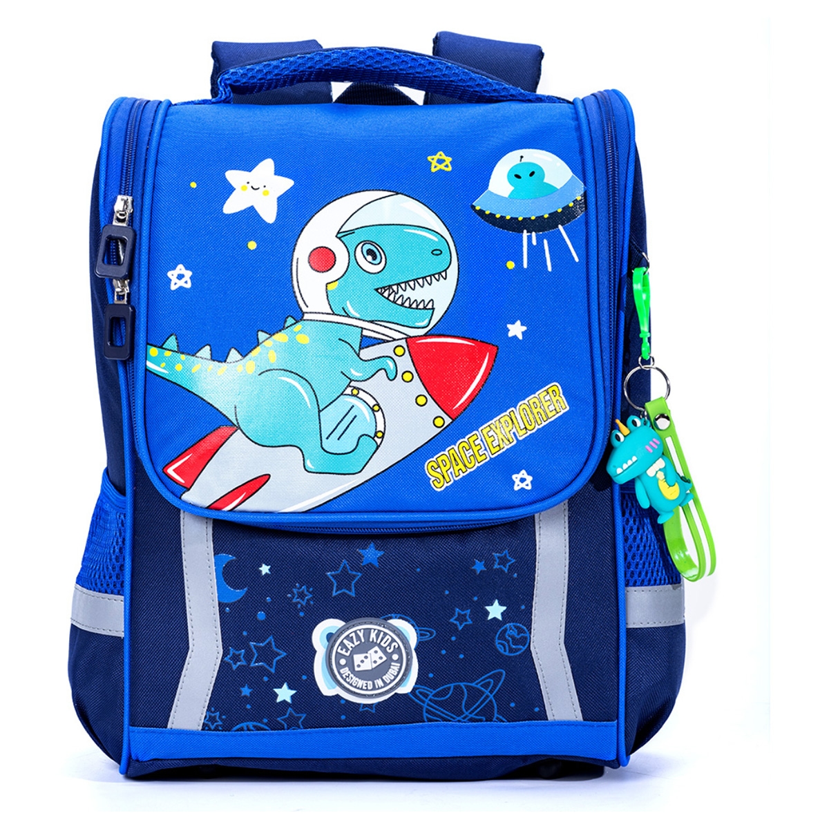 Eazy Kids Blue Dino in Space School Bag Unisex, 3-4 Years
