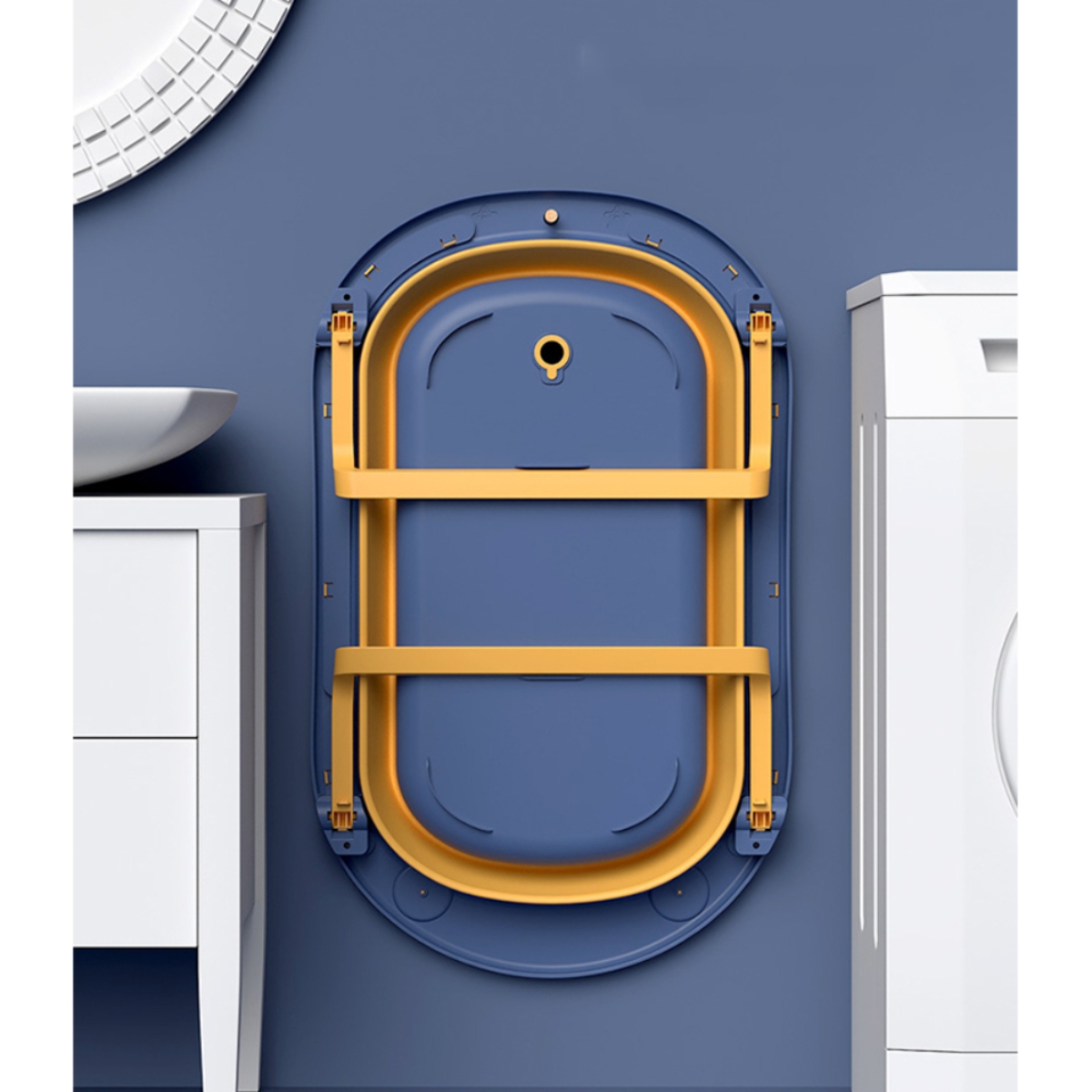 Eazy Kids Blue Folding Bath Tub Toddler, 0-2 Years