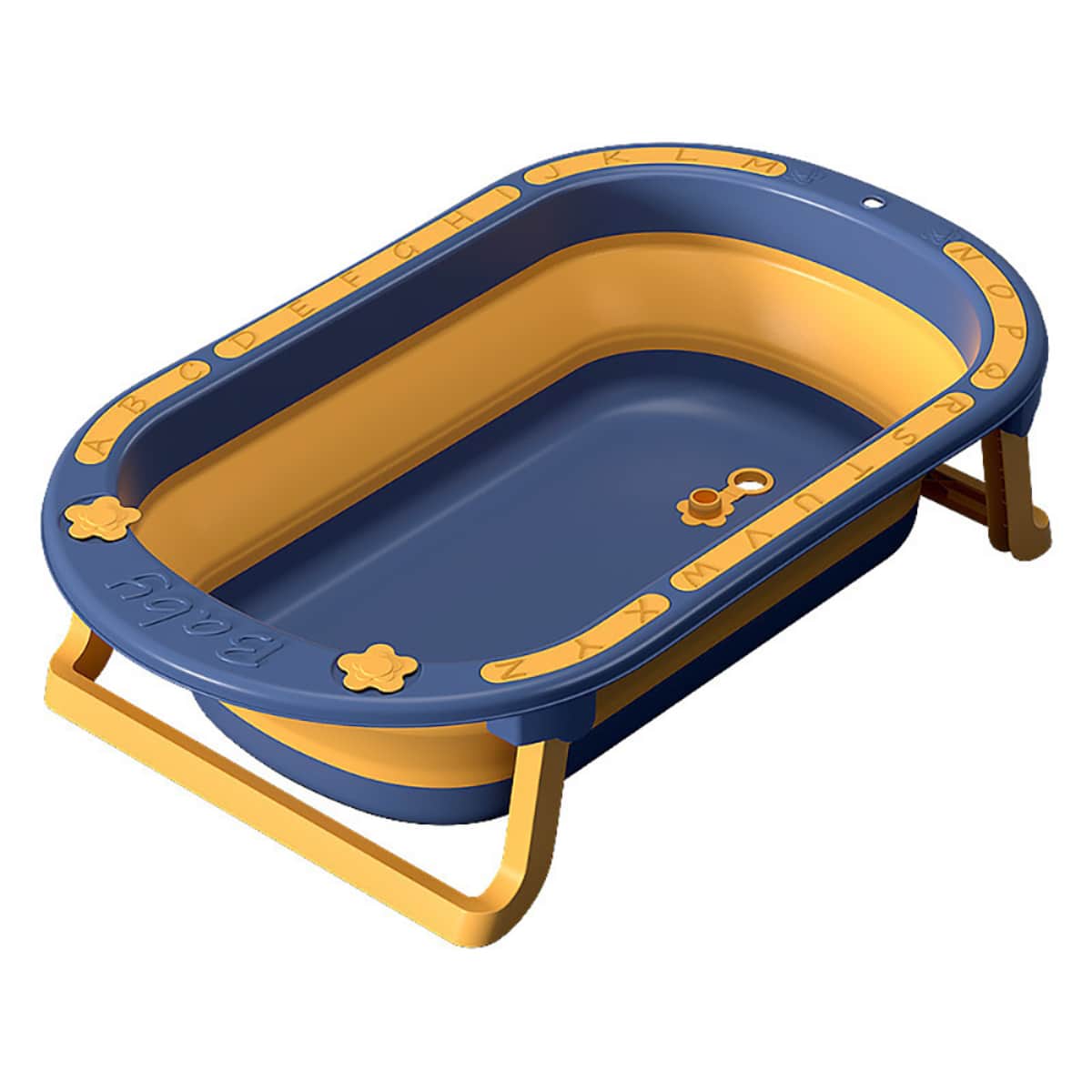 Eazy Kids Blue Folding Bath Tub Toddler, 0-2 Years