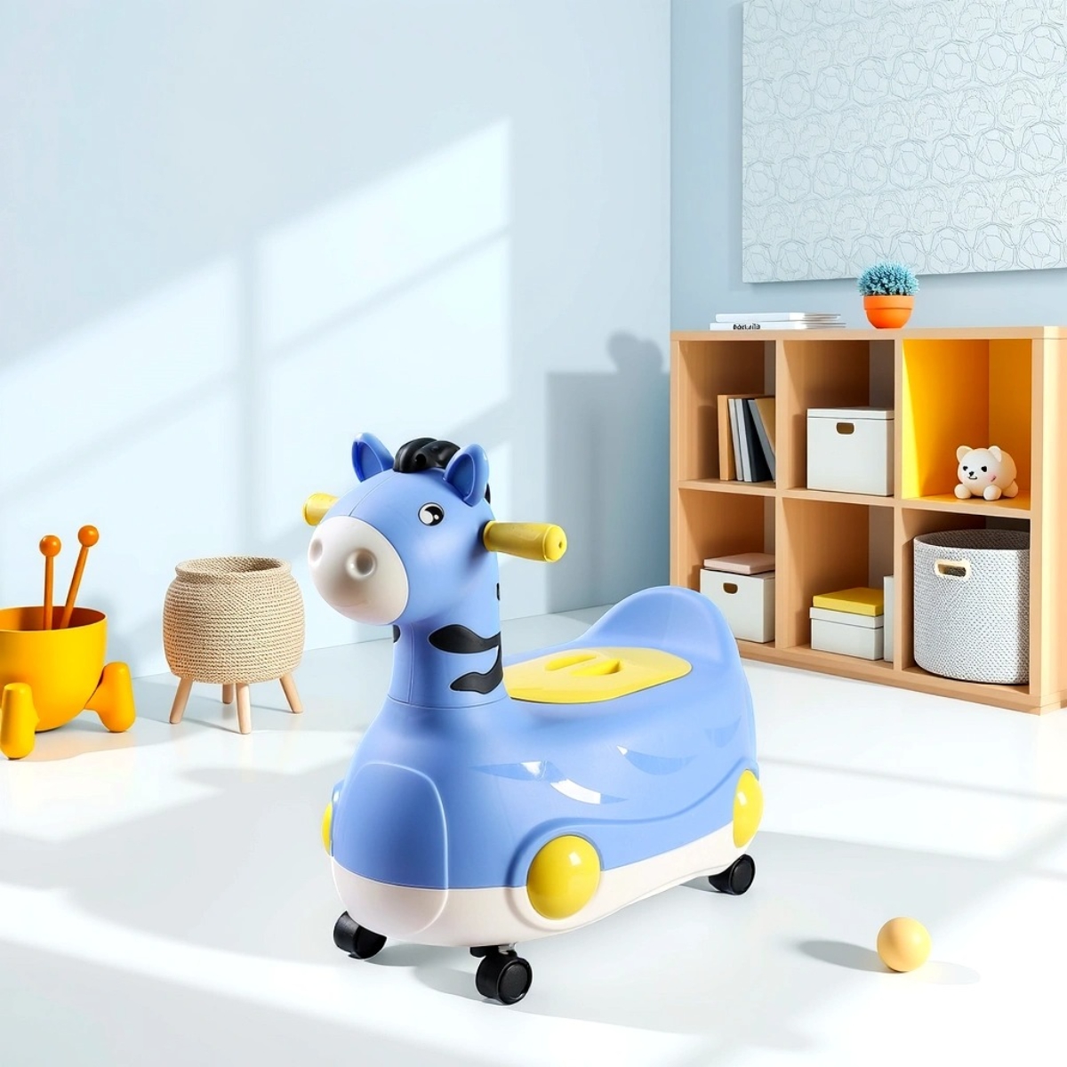 Eazy Kids Blue Horse Potty Car Toddler, 0-2 Years
