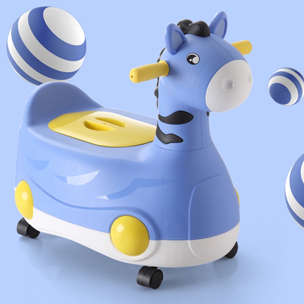 Eazy Kids Blue Horse Potty Car Toddler, 0-2 Years