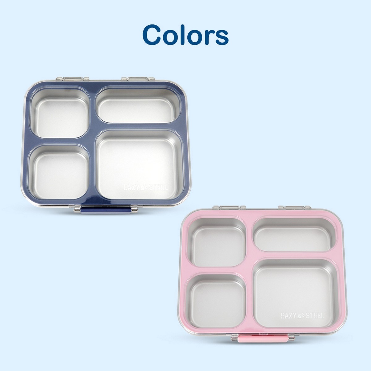Eazy Kids Stainless Steel Bento Lunch Box with Tritan Lid