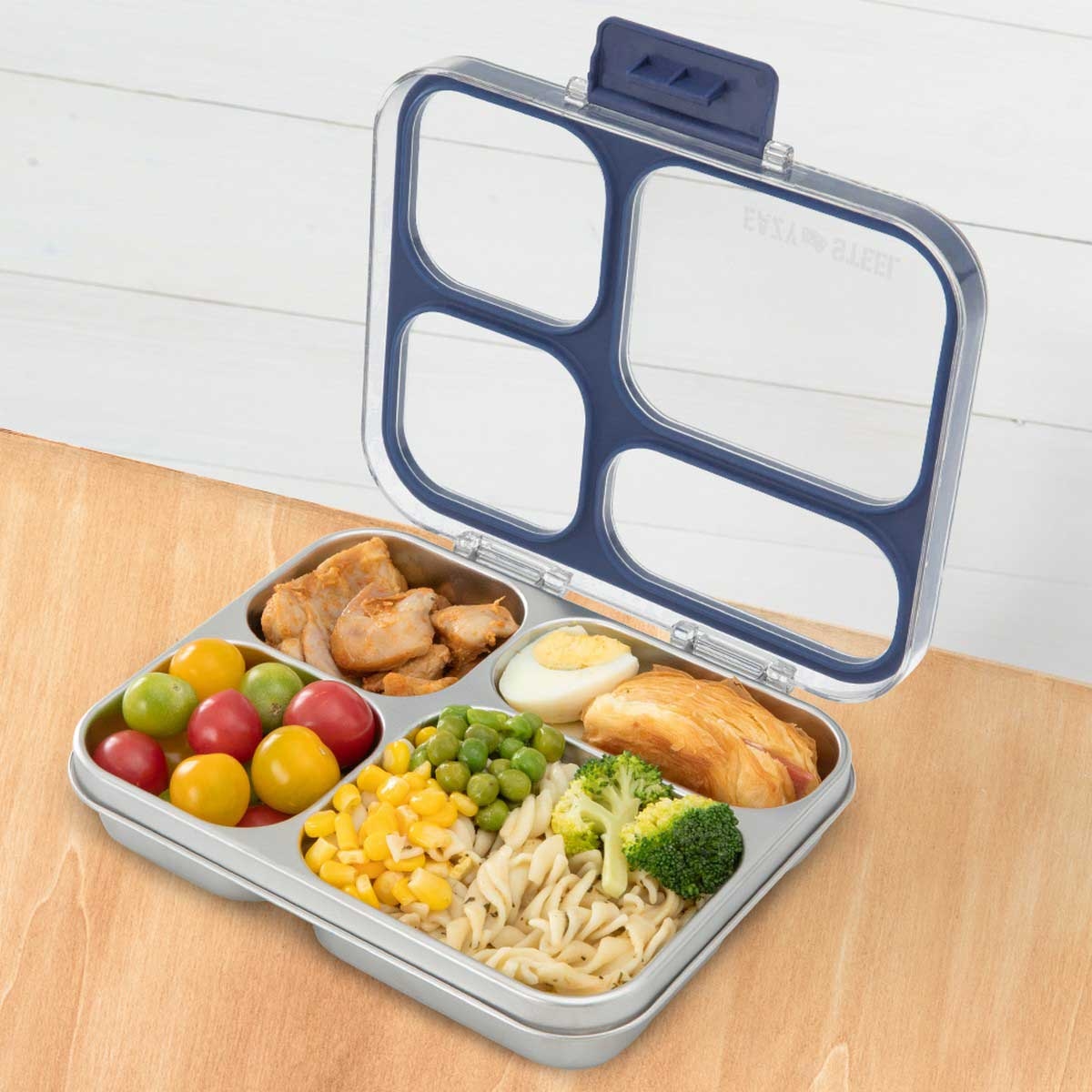 Eazy Kids Stainless Steel Bento Lunch Box with Tritan Lid