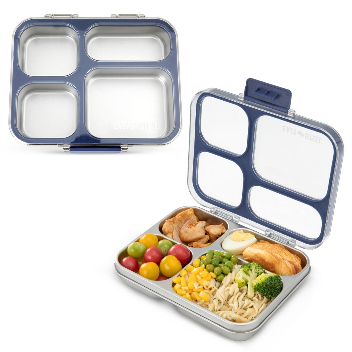 Eazy Kids Stainless Steel Bento Lunch Box with Tritan Lid