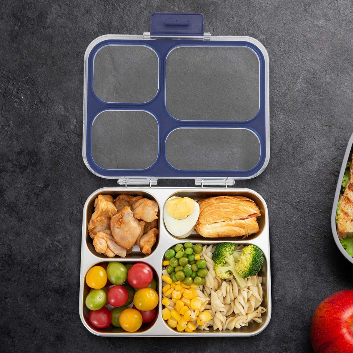 Eazy Kids Stainless Steel Bento Lunch Box with Tritan Lid