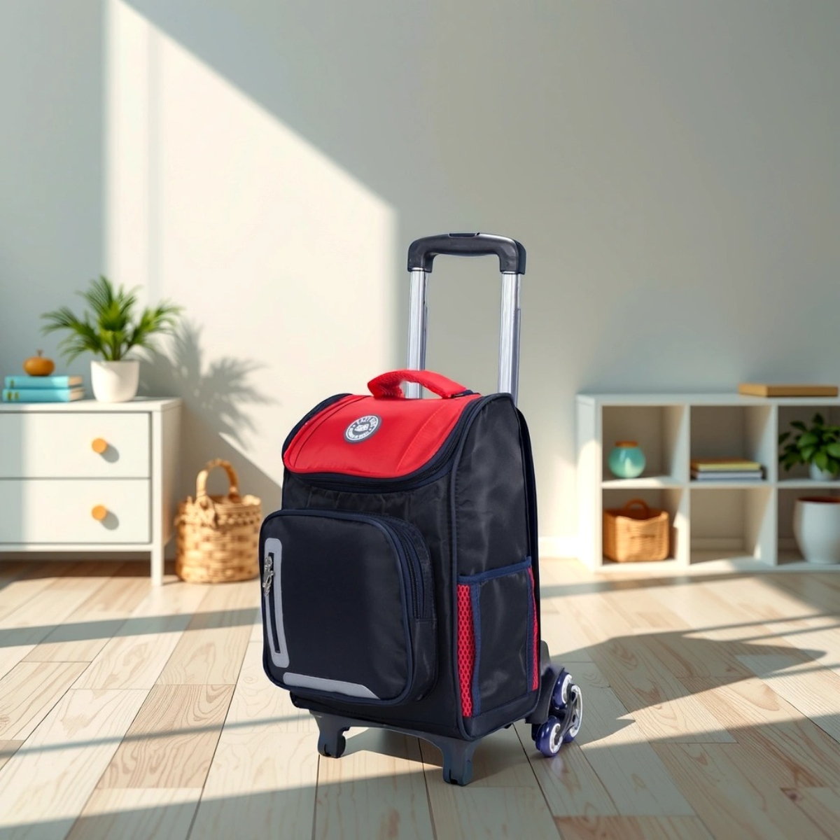 Eazy Kids Blue Trolley School Bag Unisex, 3-4 Years