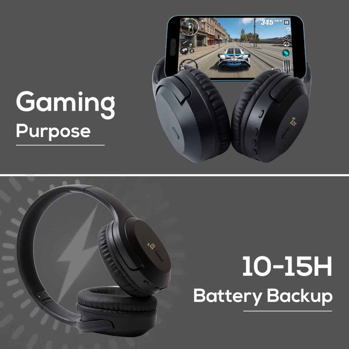 Eazy Kids Black Bluetooth 5.4 Wireless Headset