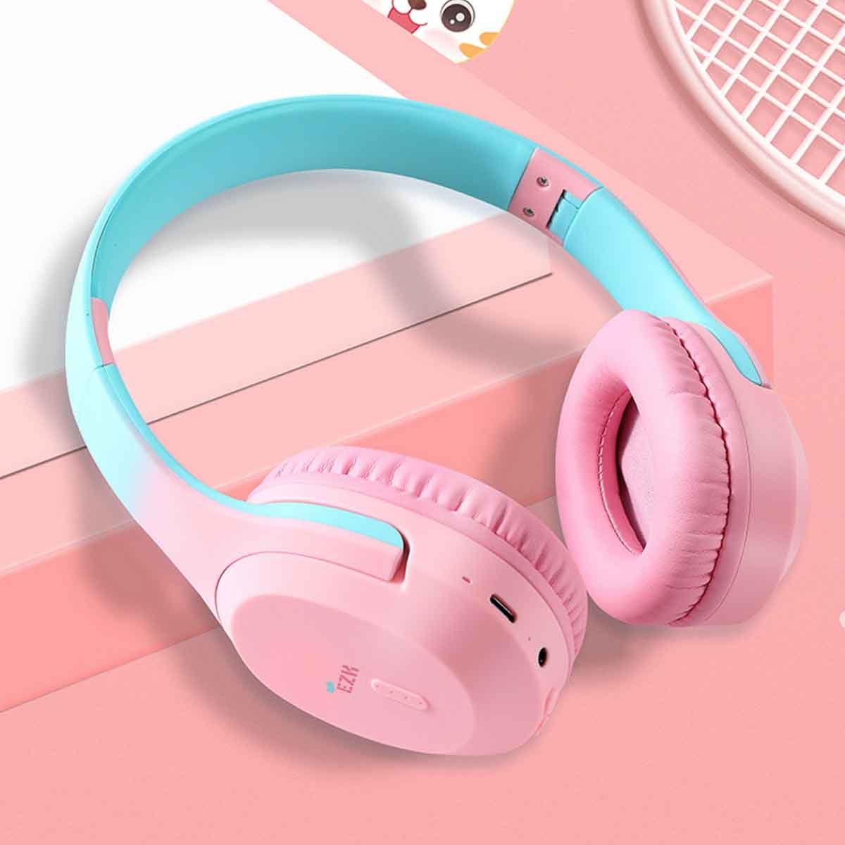 إيزي كيدز سماعة بلوتوث لاسلكية إصدار 5.4 باللون الوردي
