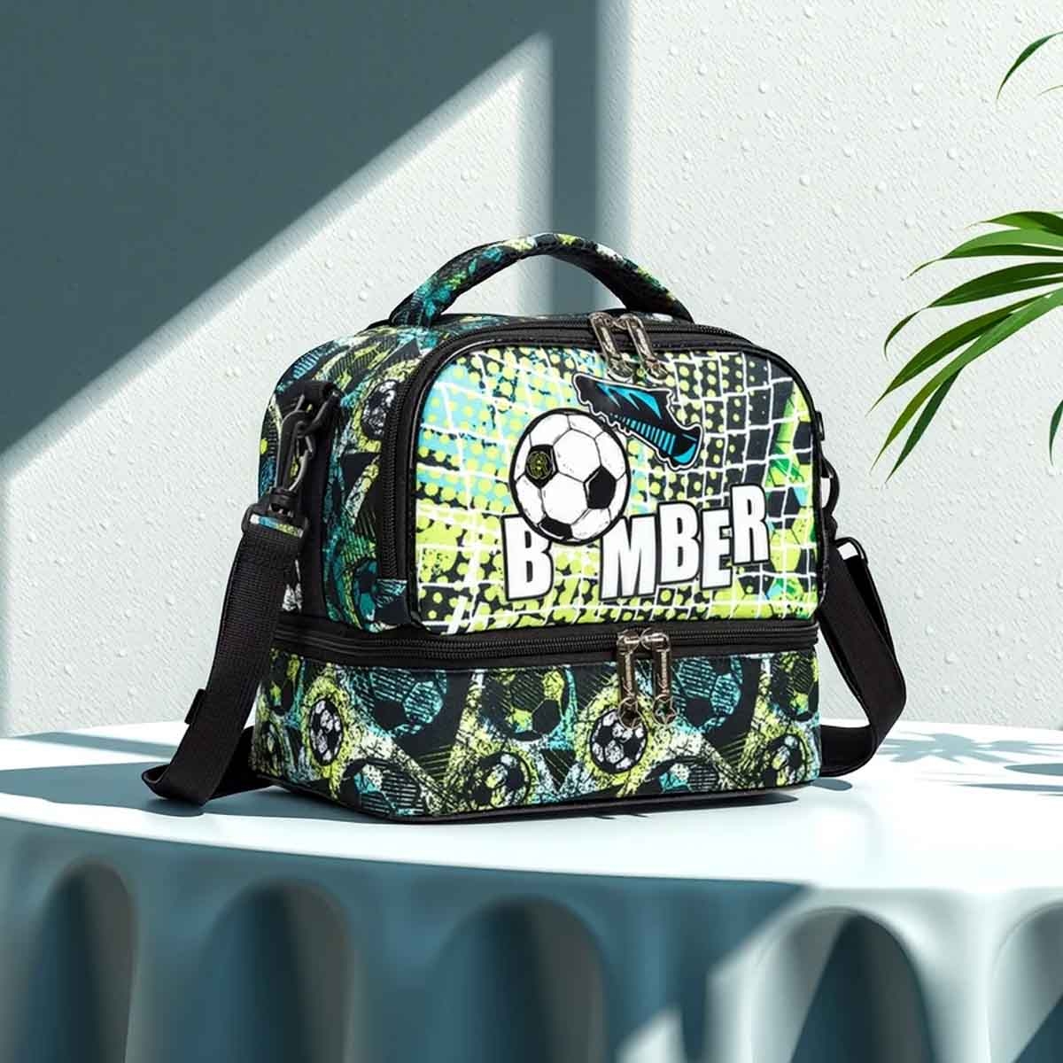 Eazy Kids Football Green Bottle & Lunch Bag