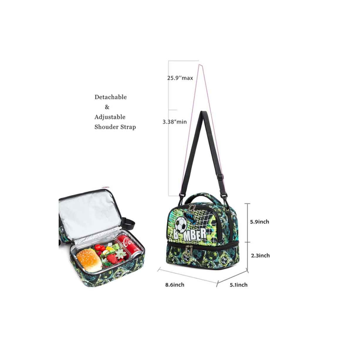 Eazy Kids Football Green Bottle & Lunch Bag