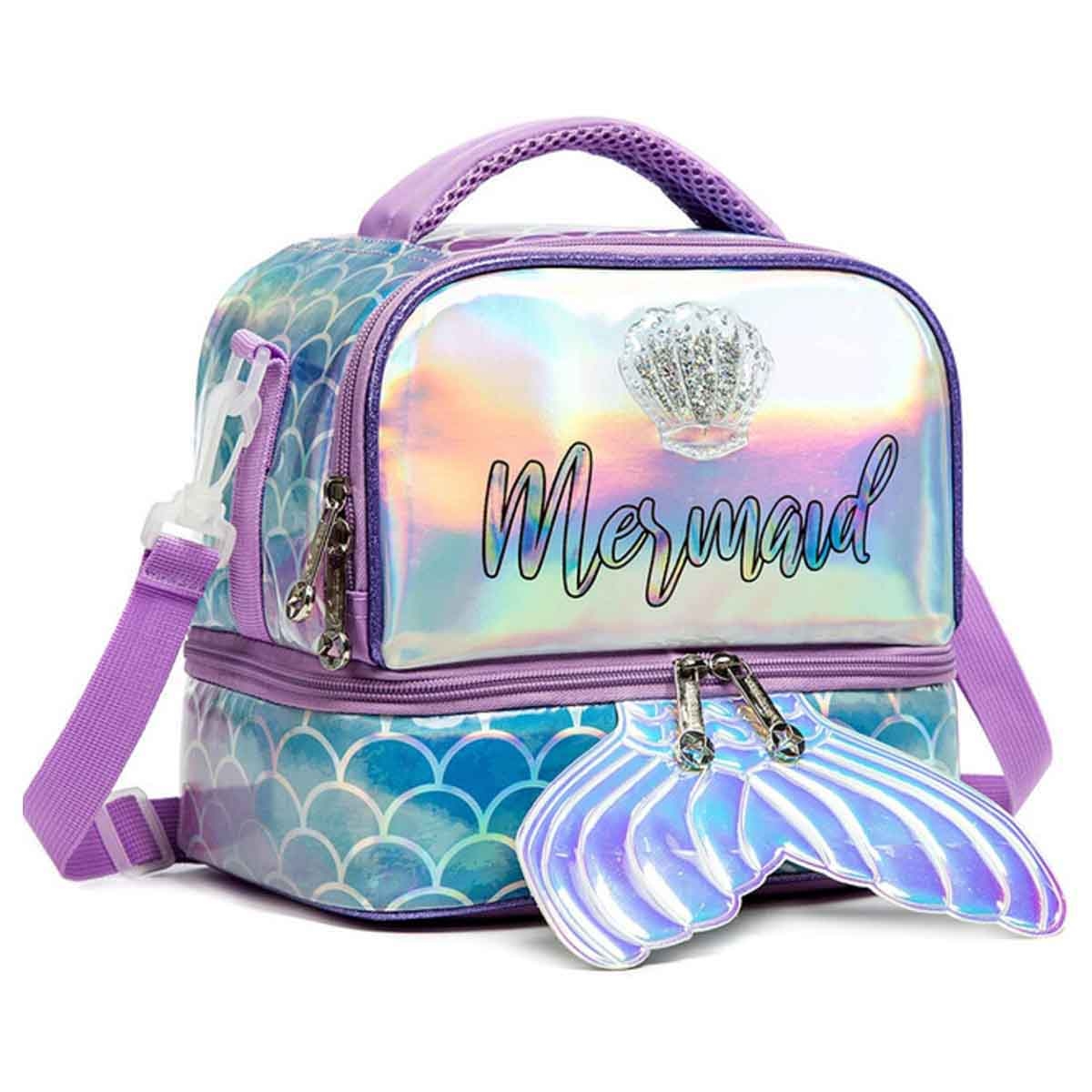 Eazy Kids Mermaid Purple Bottle & Lunch Bag
